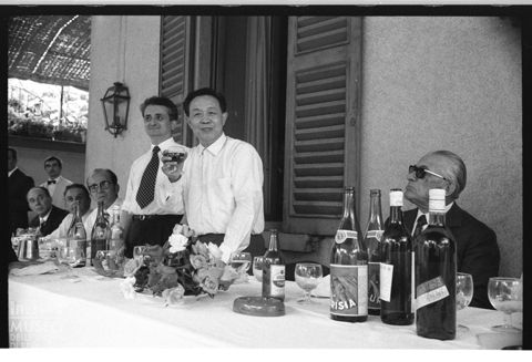 Shen Ping, Vittorino Colombo e Attilio Vicentini al ristorante La Marianna a Bergamo