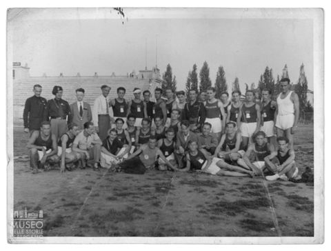 Atleti allo stadio di Bergamo