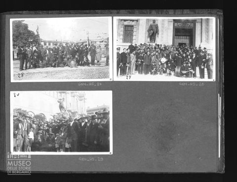 Ritratti di gruppo all'adunata del 10° reggimento alpini a Bergamo