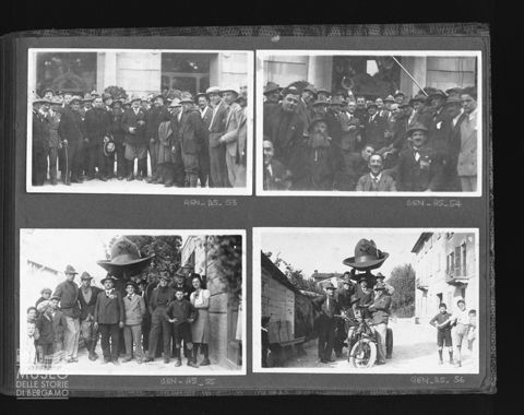 Ritratti di gruppo per l'adunata del 10° reggimento alpini a Bergamo