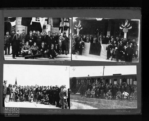 Raduno degli artiglieri a Nervesa e ritratti di gruppo