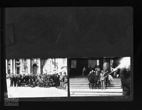 Gruppi di bergamaschi in visita a Roma e in Vaticano in occasione della Mostra della Rivoluzione fascista