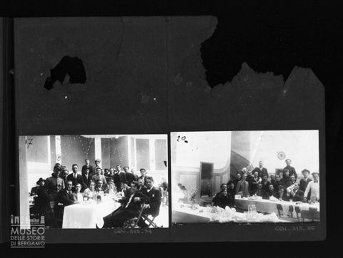 Ritratti di gruppo al ristorante in occasione della Mostra della Rivoluzione fascista