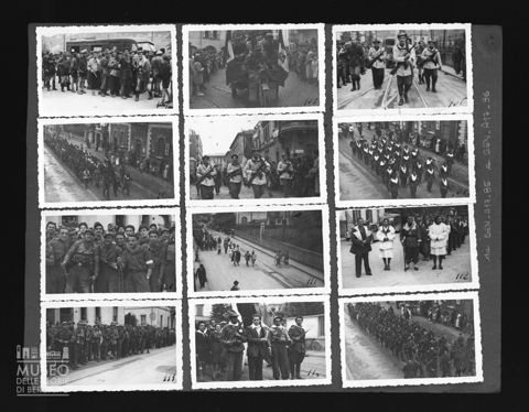 Sfilata di gruppi partigiani a Bergamo