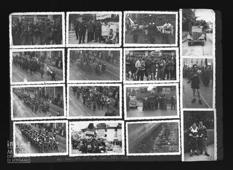 Sfilata di gruppi partigiani a Bergamo