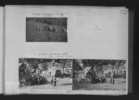 Esercitazioni militari con cannoni durante gli anni della Prima guerra mondiale