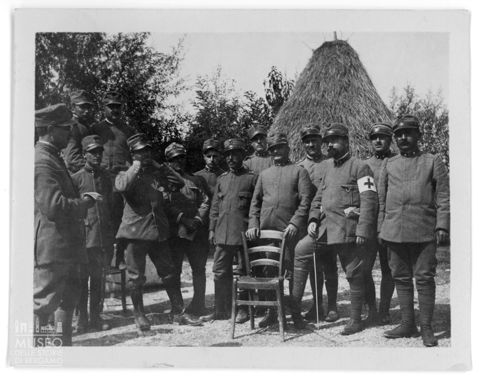 Ritratto di gruppo di militari della Prima guerra mondiale