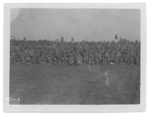 Ritratto di gruppo di militari della Prima guerra mondiale