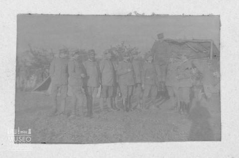 Ritratto di gruppo di militari della Prima guerra mondiale