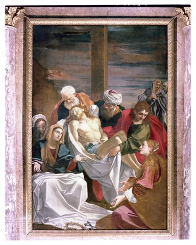Altare maggiore del Santuario di Caravaggio e ripresa di un quadro