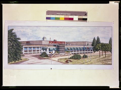 Disegno dello stabilimento Foppapedretti a Grumello del Monte