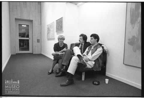 Inaugurazione di una mostra di Giulio Turcato presso la Galleria Dossi di Bergamo