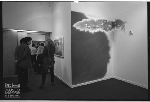 Inaugurazione di una mostra di Gottardo Ortelli presso la Galleria Dossi di Bergamo