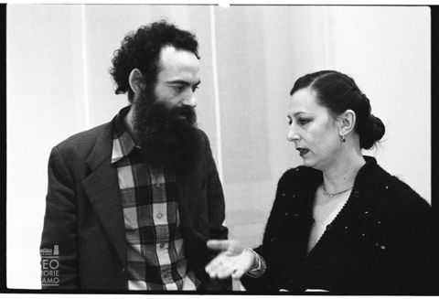 Inaugurazione di una mostra di Pietro Coletta presso la Galleria Dossi di Bergamo