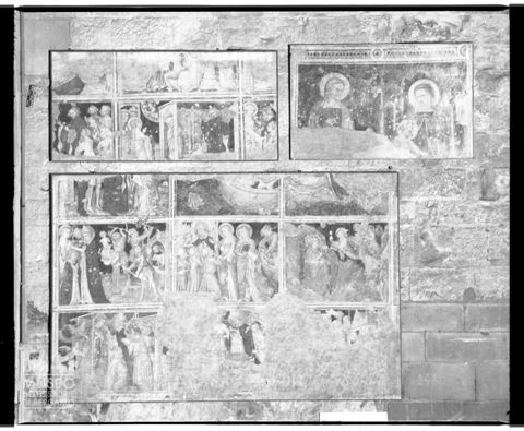 Vedute di affreschi nel Palazzo della Ragione di Bergamo