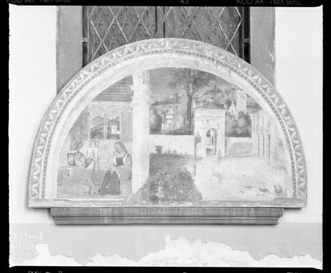 Veduta di una lunetta dipinta