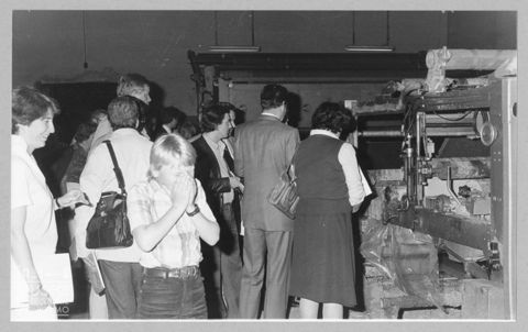 Alcuni partecipanti al congresso del 12-13 giugno 1981 in visita all'industria Pietro Radici