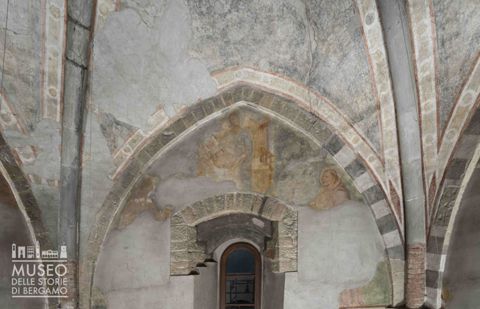 Madonna col Bambino in trono e donatore, Santo Diacono e San Francesco