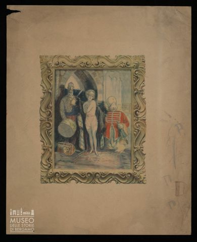 Due uomini in costume e una donna in lingerie