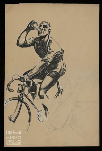 Ciclista che sorseggia una bibita