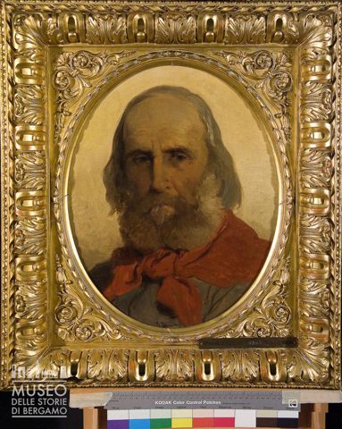 Ritratto di Giuseppe Garibaldi con fazzoletto rosso al collo