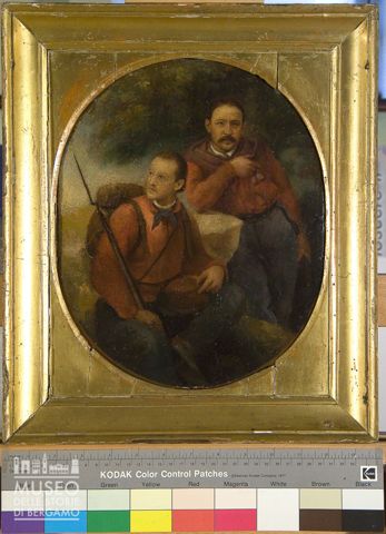 Ritratto del volontario garibaldino Agostino Lurà con compagno d'armi