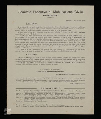 CITTADINI! IL TERZO ANNO DI GUERRA SI È COMPIUTO