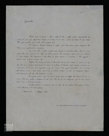 GENERALE! PERCHÈ SIAMO D'INNANZI A VOI È INUTILE IL DIRLO