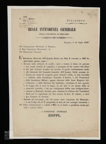 REALE INTENDENZA GENERALE DELLA PROVINCIA DI BERGAMO