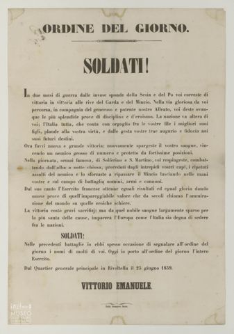 ORDINE DEL GIORNO. SOLDATI!