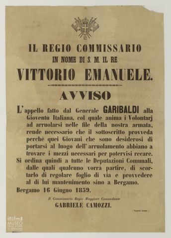 IL REGIO COMMISSARIO IN NOME DI S.M. IL RE VITTORIO EMANUELE.