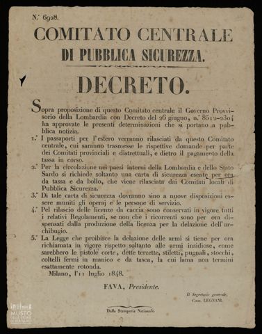 COMITATO CENTRALE DI PUBBLICA SICUREZZA