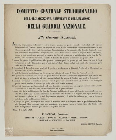 COMITATO CENTRALE STRAORDINARIO PER L'ORGANIZZAZIONE, ARMAMENTO E MOBILIZZAZIONE DELLA GUARDIA NAZIONALE