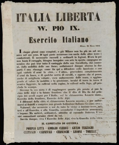 ITALIA LIBERTA' W. PIO IX. ESERCITO ITALIANO