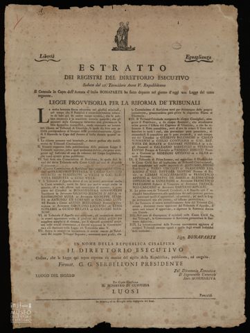 LIBERTA'. EGUAGLIANZA. ESTRATTO DEI REGISTRI DEL DIRETTORIO ESECUTIVO