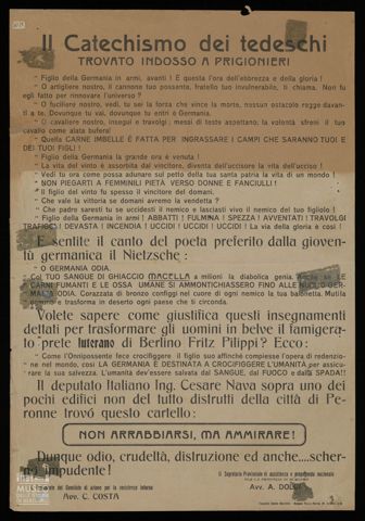 IL CATECHISMO DEI TEDESCHI TROVATO INDOSSO AI PRIGIONIERI
