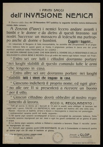 I PRIMI SAGGI DELL'INVASIONE NEMICA