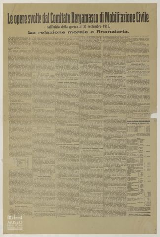 LE OPERE SVOLTE DAL COMITATO BERGAMASCO DI MOBILITAZIONE CIVILE