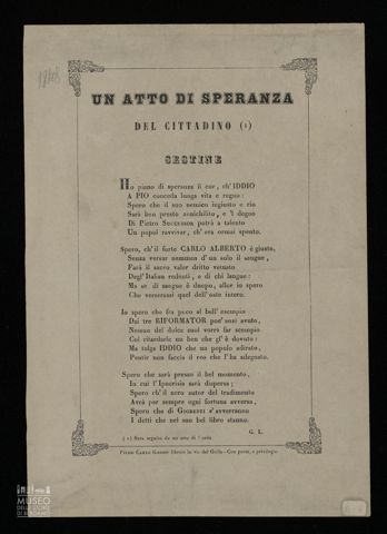 UN ATTO DI SPERANZA DEL CITTADINO