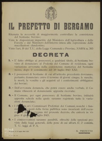 IL PREFETTO DI BERGAMO