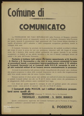 COMUNE DI BERGAMO. COMUNICATO