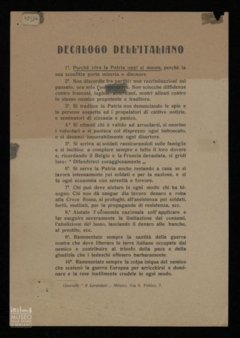 DECALOGO DELL'ITALIANO