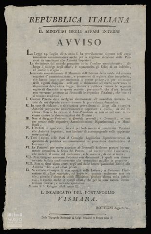 LA LEGGE 24 LUGLIO 1802 ANNO I HA PROVIDAMENTE DISPOSTO NELL'ORGANIZZAZIONE