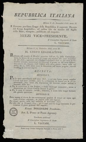 REPUBBLICA ITALIANA. IL GOVERNO PROCLAMA LEGGE DELLA REUBBLICA IL SEGUENTE