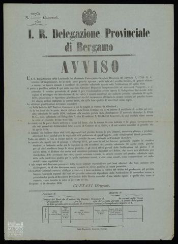 L'I.R.DELEGAZIONE PROVINCIALE DI BERGAMO AVVISO L'I.R. LUOGOTENENZA DELLA LOMBARDIA