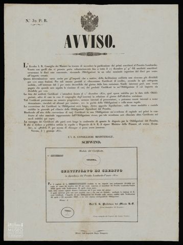 AVVISO L'ECCELSO I. R. CONSIGLIO DEI MINISTRI HA TROVATO DI ACCORDARE