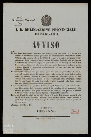 I.R. DELEGAZIONE PROVINCIALE DI BERGAMO AVVISO