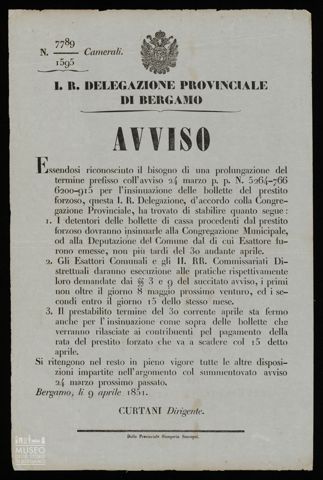 I.R. DELEGAZIONE PROVINCIALE DI BERGAMO AVVISO ESSENDOSI RICONOSCIUTO IL BISOGNO