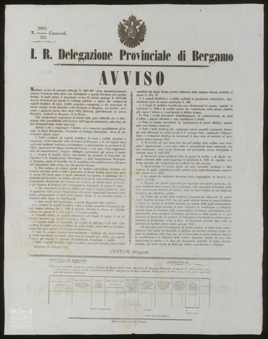 I.R. DELEGAZIONE PROVINCIALE DI BERGAMO AVVISO MEDIANTE AVVISO 12 FEBBRAJO