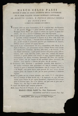 MARCO CLELIO PASSI DOTTOR D'AMBE LE LEGGI ARCIPRETE DELLA CATTEDRALE